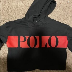 Polo by Ralph Lauren Black Hoodie with Red Logo